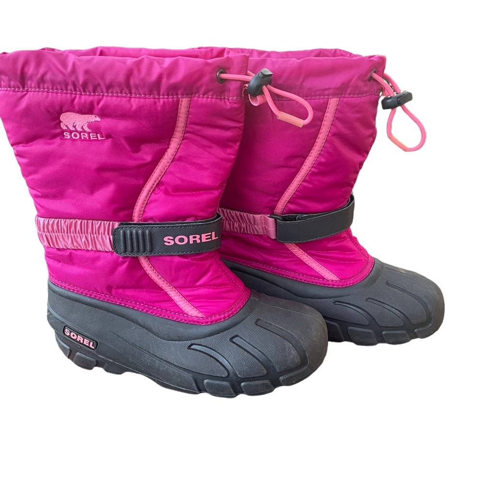 Sorel YOUTH FLURRY Pink Deep Blush Tropic Pink Winter Snow Boot Sz 5